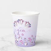 水の色ダイヤモンドジェム誕生日紙カップ 紙コップ (正面)