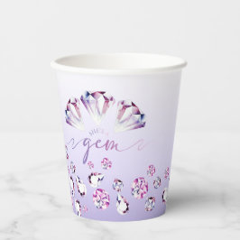 水の色ダイヤモンドジェム誕生日紙カップ 紙コップ