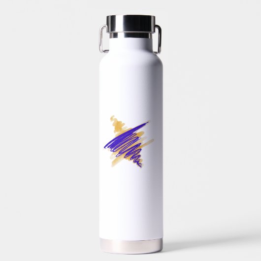 水の色ダビデの星金ゴールド水瓶 ウォーターボトル (正面)