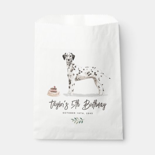 水の色ダルマティアンドッグ誕生日ありがとう フェイバーバッグ (正面)
