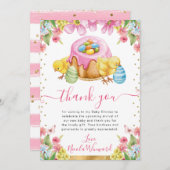 水の色チックケーキ春イースターベイビーシャワー サンキューカード (正面/裏面)