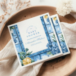 水の色チャオ、ベビーイタリアンベビーシャワー スタンダードカクテルナプキン