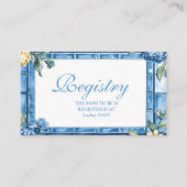 水の色チャオ、ベビー赤イタリアンちゃんシャワー登録 エンクロージャーカード (正面)