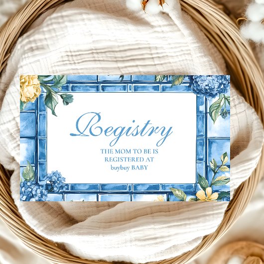 水の色チャオ、ベビー赤イタリアンちゃんシャワー登録 エンクロージャーカード