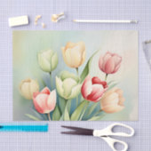 水の色チューリップガーデンオンセージグリーン 薄葉紙 (クラフト)