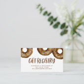 水の色チョコレートドーナツ赤ちゃんシャワーレジストリ エンクロージャーカード (スタンド正面)