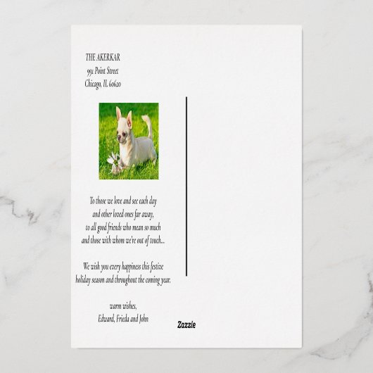 水の色チワフアハッピーハウリデイ 箔シーズンカード (裏面)