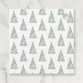 水の色ツリーのクリスマスギフトタグ フェイバータグ (裏面)