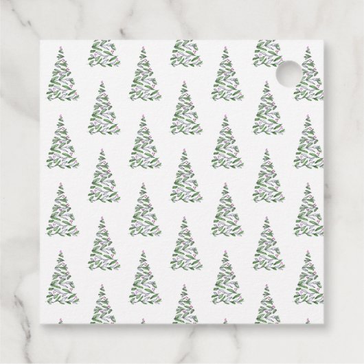 水の色ツリーのクリスマスギフトタグ フェイバータグ (裏面)