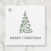 水の色ツリーのクリスマスギフトタグ フェイバータグ (正面)