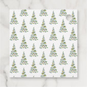 水の色ツリーのクリスマスギフトタグ フェイバータグ (裏面)