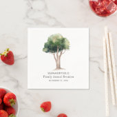 水の色ツリーファミリー懇親会夏の集まり スタンダードカクテルナプキン (インサイチュ)