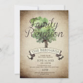 水の色ツリーヴィンテージファミリー懇親会招待状 招待状 (正面)