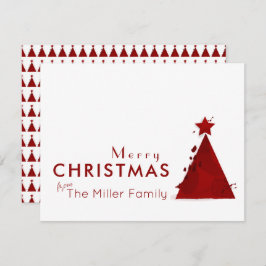 水の色ツリー非写真メリークリスマスファミリー シーズンカード