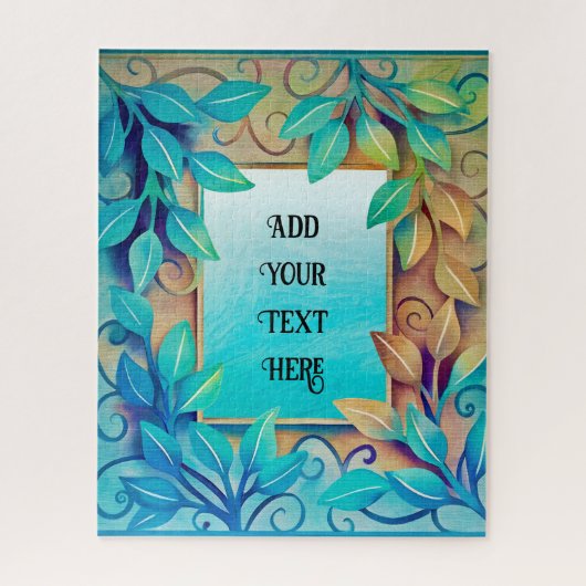 水の色テクスチカラフルャ葉の縁どゴールデンド ジグソーパズル (縦)