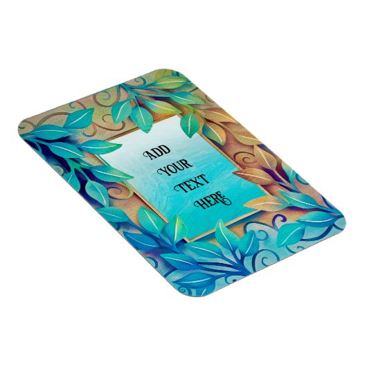 水の色テクスチカラフルャ葉の縁どゴールデンド マグネット (右側)