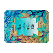 水の色テクスチカラフルャ葉の縁どゴールデンド マグネット (横)