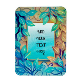 水の色テクスチカラフルャ葉の縁どゴールデンド マグネット