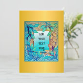 水の色テクスチカラフルャ葉の縁どゴールデンド 招待状 (スタンド正面)