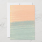 水の色テクスチャベビーシャワーピーチグリーン 招待状 (裏面)