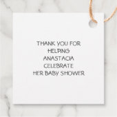 水の色テディベアありがとうメッセージカード フェイバータグ (裏面)