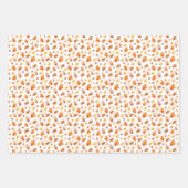 水の色テディベアと離れ秋お祝い ラッピングペーパーシート (正面3)