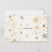 水の色テディベアスターグリーンバイクパーティー サンキューカード (裏面)