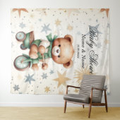 水の色テディベアスターグリーンバイクパーティー タペストリー (インサイチュ(横))