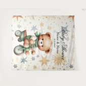 水の色テディベアスターグリーンバイクパーティー タペストリー (正面(横))