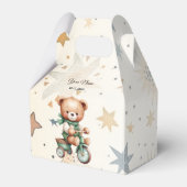 水の色テディベアスターグリーンバイクパーティー フェイバーボックス (裏面サイド)