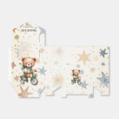 水の色テディベアスターグリーンバイクパーティー フェイバーボックス (折り畳みなし)