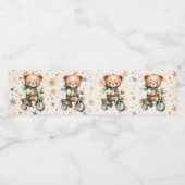 水の色テディベアスターグリーンバイクパーティー ペットボトルラベル (シングルラベル)