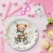 水の色テディベアスターグリーンバイクパーティー ペーパープレート (パーティー)