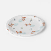 水の色テディベアバルーンボーイベビーシャワー ペーパープレート (アングル)