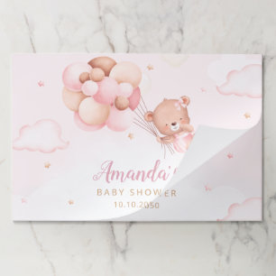 水の色テディベアベビーシャワー紙ランチョンマット ペーパーパッド