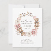 水の色テディベアリース写真 案内状 (正面)