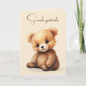 水の色テディベア友情 カード (正面)