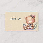 水の色テディベア子供ミンディングベビーシッター 名刺 (裏面)