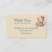 水の色テディベア子供ミンディングベビーシッター 名刺 (正面)