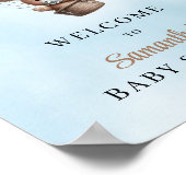 水の色テディベア熱気球へようこそ ポスター (角)