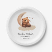 水の色テディベア男女兼用ベビー ペーパープレート (正面)