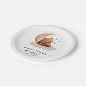 水の色テディベア男女兼用ベビー ペーパープレート (アングル)