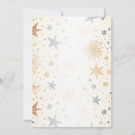 水の色テディベア赤ちゃんシャワーエレガントパーティー 招待状 (裏面)