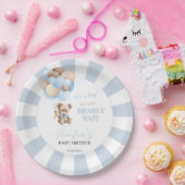 水の色テディベア赤ちゃんシャワー紙プレート ペーパープレート (パーティー)