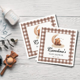 水の色テディベア赤男女兼用ちゃんシャワー スタンダードカクテルナプキン