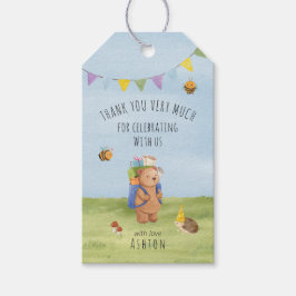 水の色テディベア、アドベンチャー感謝していユー ギフトタグ