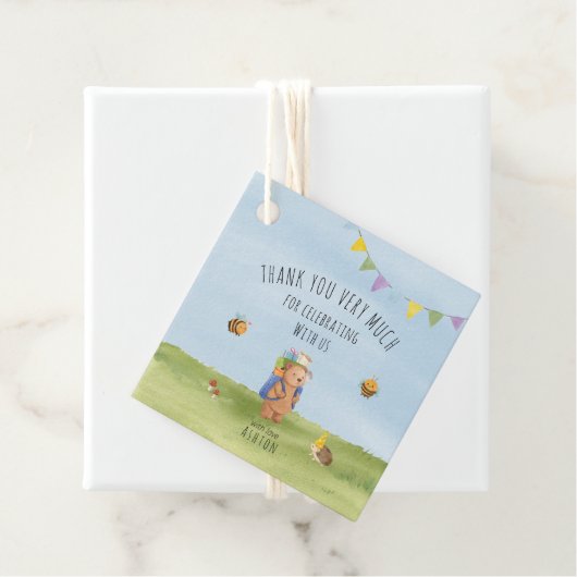 水の色テディベア、アドベンチャー感謝していユー フェイバータグ (インサイチュ)