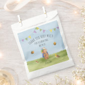 水の色テディベア、アドベンチャー感謝していユー フェイバーバッグ (クリップ留めされた状態)