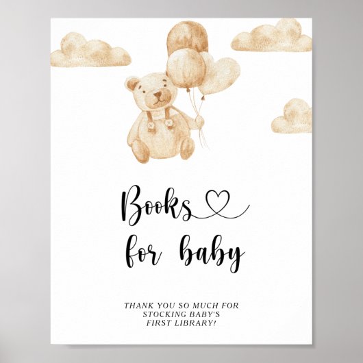 水の色テディベア、ベビーポスターの本 ポスター (正面)