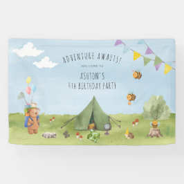 水の色テディベア、冒険の誕生日へようこそ 横断幕